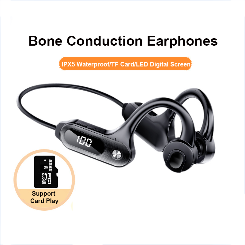 Bone Conduction Running Headphones - Earbud Bluetooth 5.3, konduksi tulang earphone