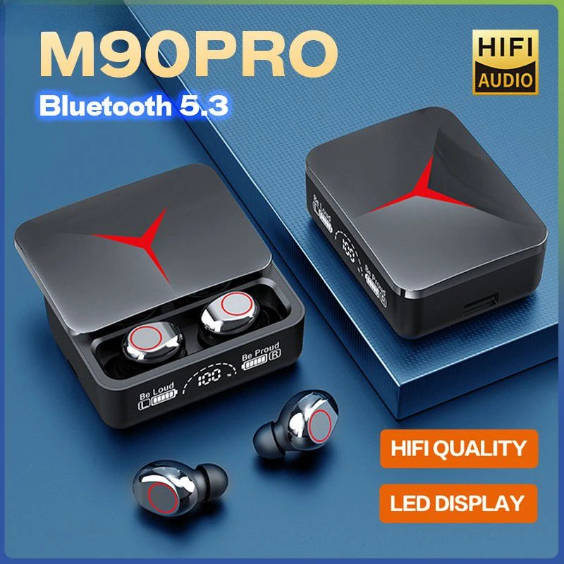 Tws Earbuds Bluetooth 5.3 - TWS M90 Pro Headphone Nirkabel Gaming