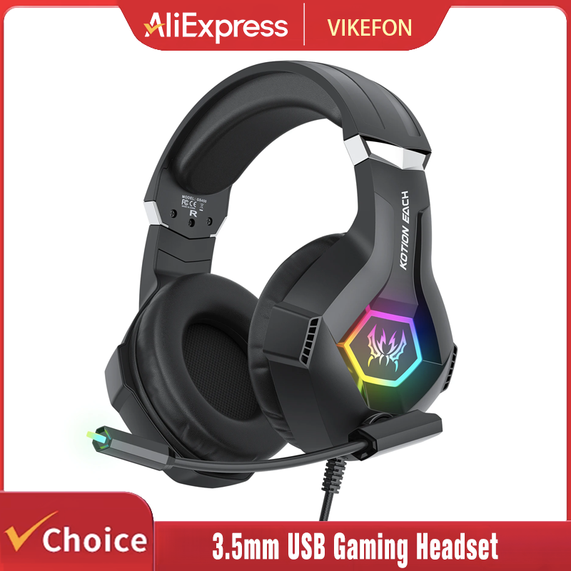 Gaming Headset With Mic Rgb - Headset Gaming dengan Mikrofon Dinamis RGB/Kontrol