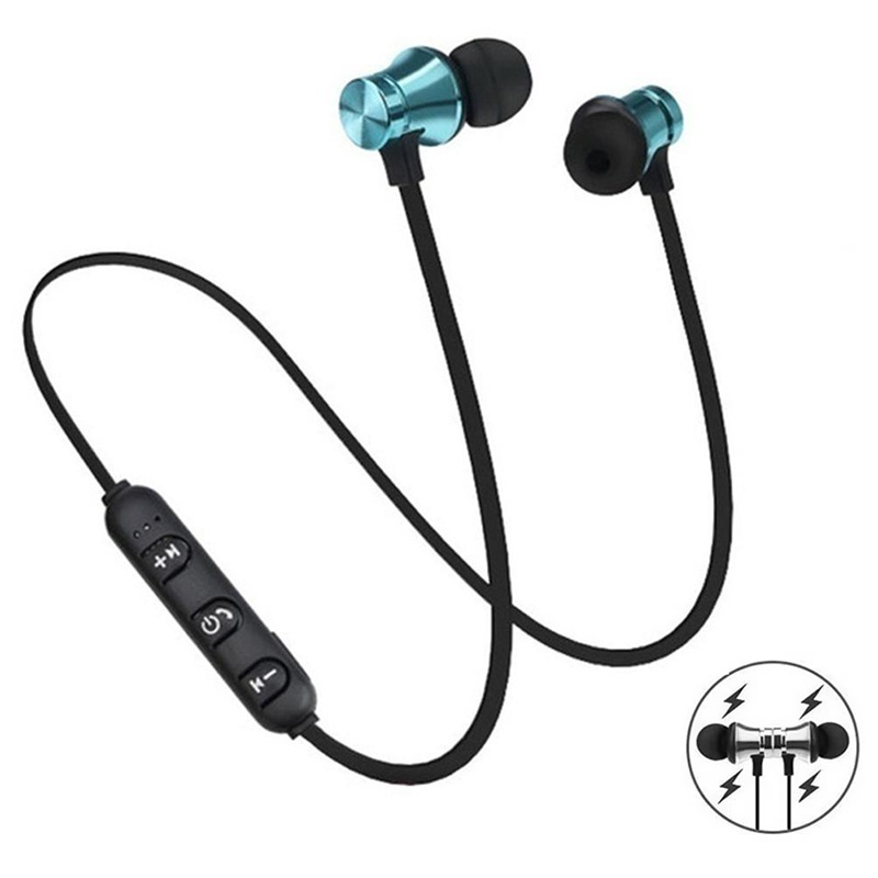 Magnetic Neckband Sports Earphones - Earphone In-Ear Neckband Headset Bluetooth Nirkabel