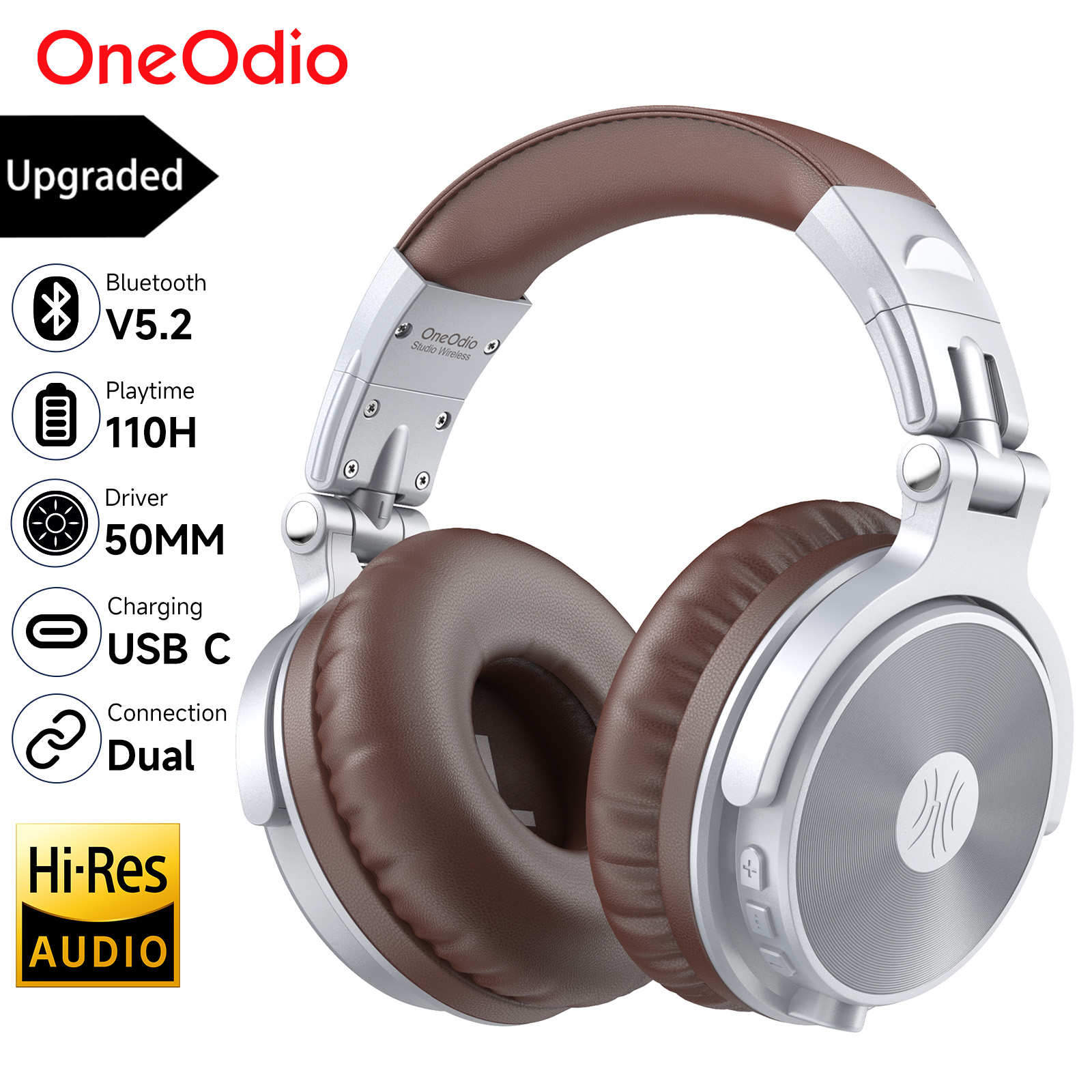 Anc Wireless Over Ear Headphones - Headphone Nirkabel Oneodio Upgrade Pro C