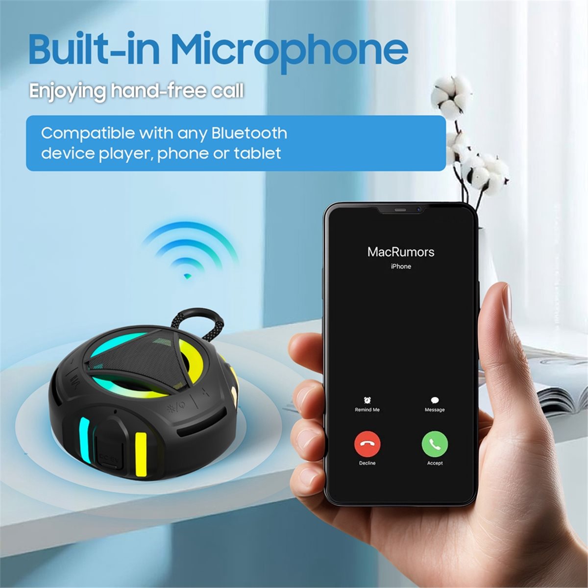 Portable Bluetooth Speaker Waterproof Ipx7 - Speaker Bluetooth Mini untuk Kamar Mandi