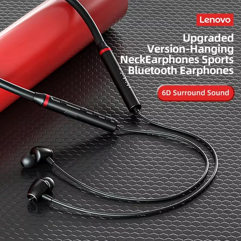Earphone Bluetooth Lenovo HE05 - Magnetic Neckband Sports Earphones ulasan dan harga