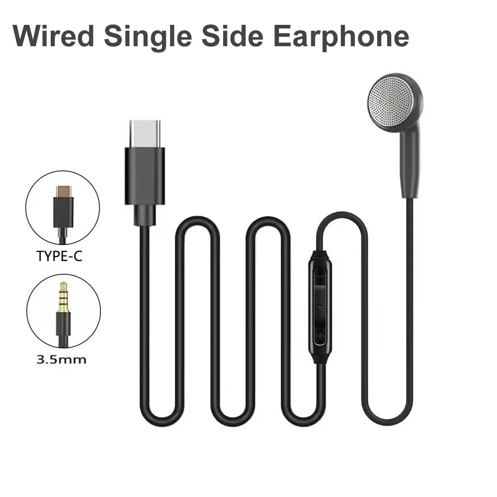 Headphone Satu Sisi USB C untu - Type C Wired Earphones With Mic ulasan dan harga