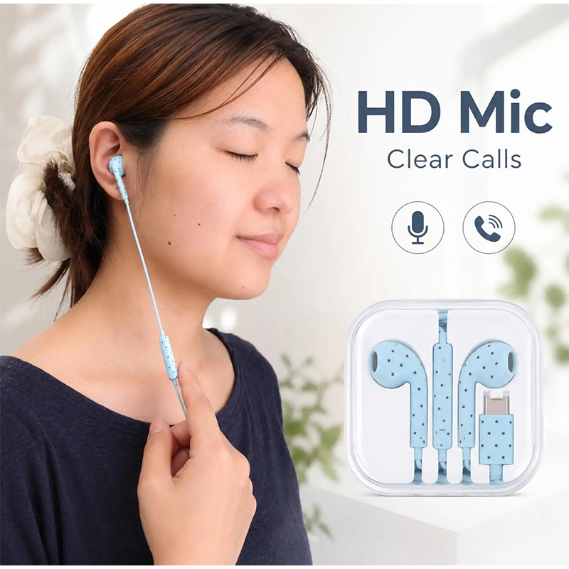 Earphone Tipe C Pola Bintang P - Type C Wired Earphones With Mic ulasan dan harga