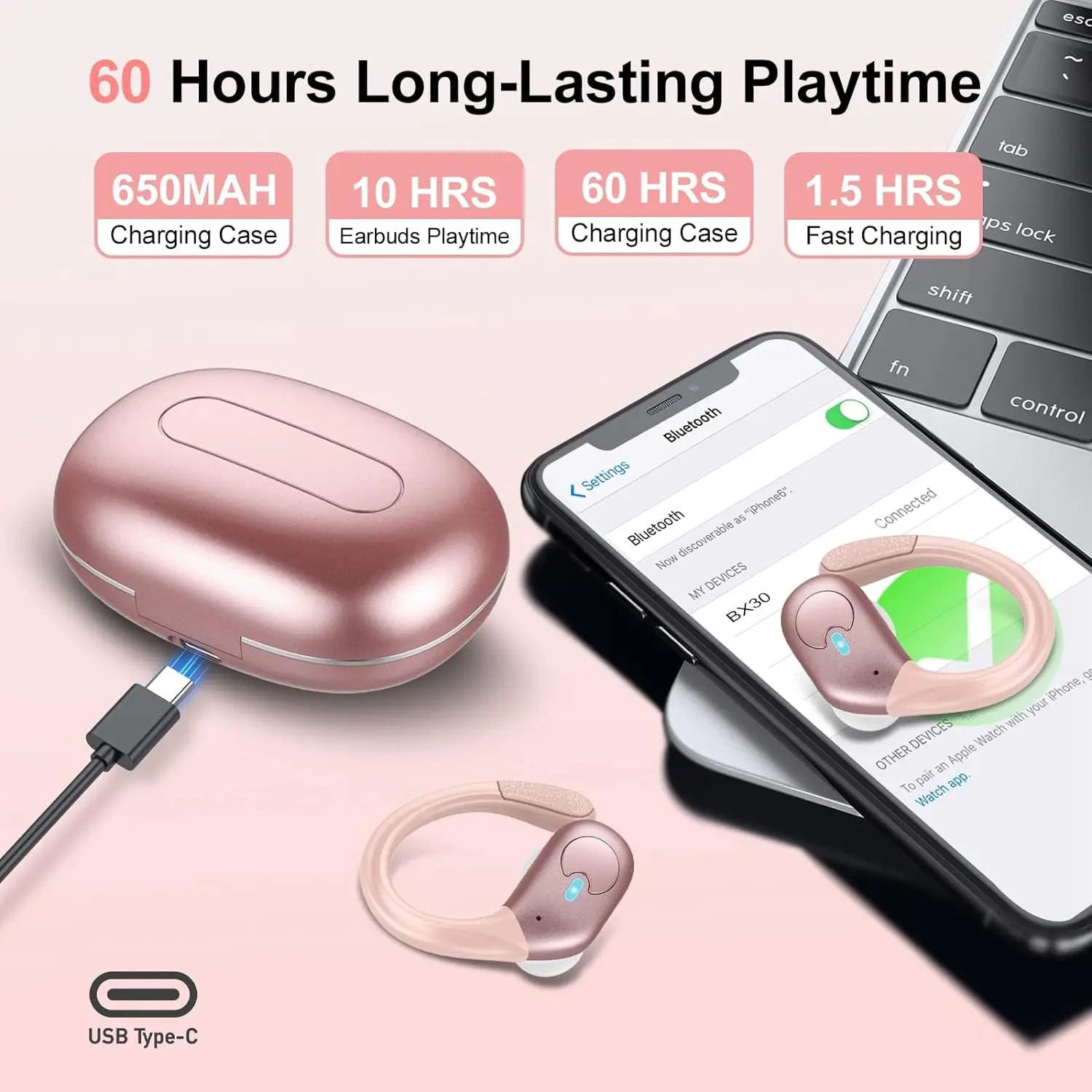 Earphone Bluetooth 6.0 BX30 Ta - Type C Wired Earphones With Mic ulasan dan harga