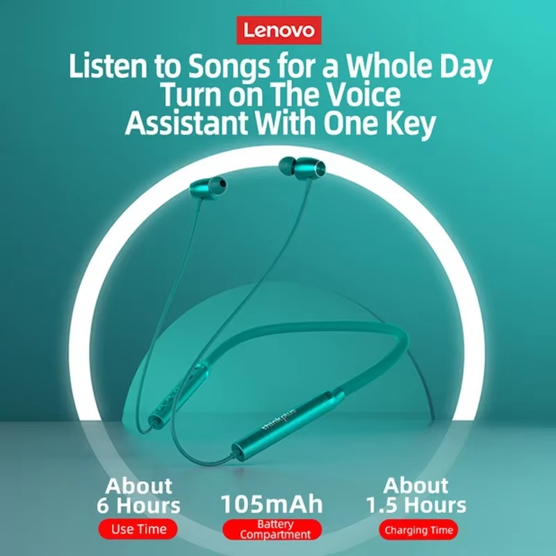 Earphone Bluetooth Lenovo Taha - Magnetic Neckband Sports Earphones ulasan dan harga