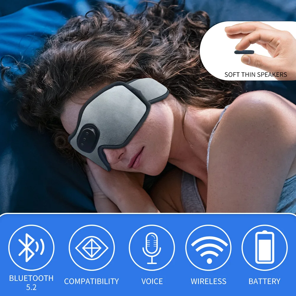 Headphone Masker Mata Tidur Bl - Sleep Mask Headphones Bluetooth ulasan dan harga