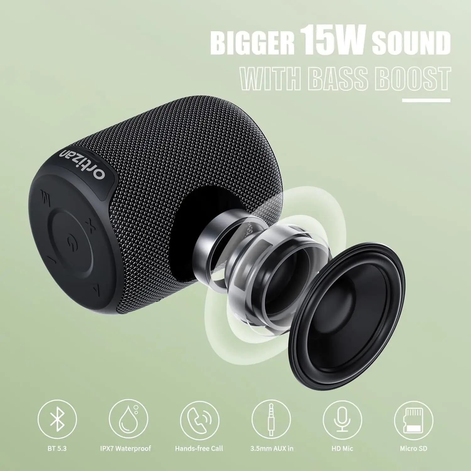 Ortiza X2 speaker Bluetooth, V - Portable Bluetooth Speaker Waterproof Ipx7 ulasan dan harga
