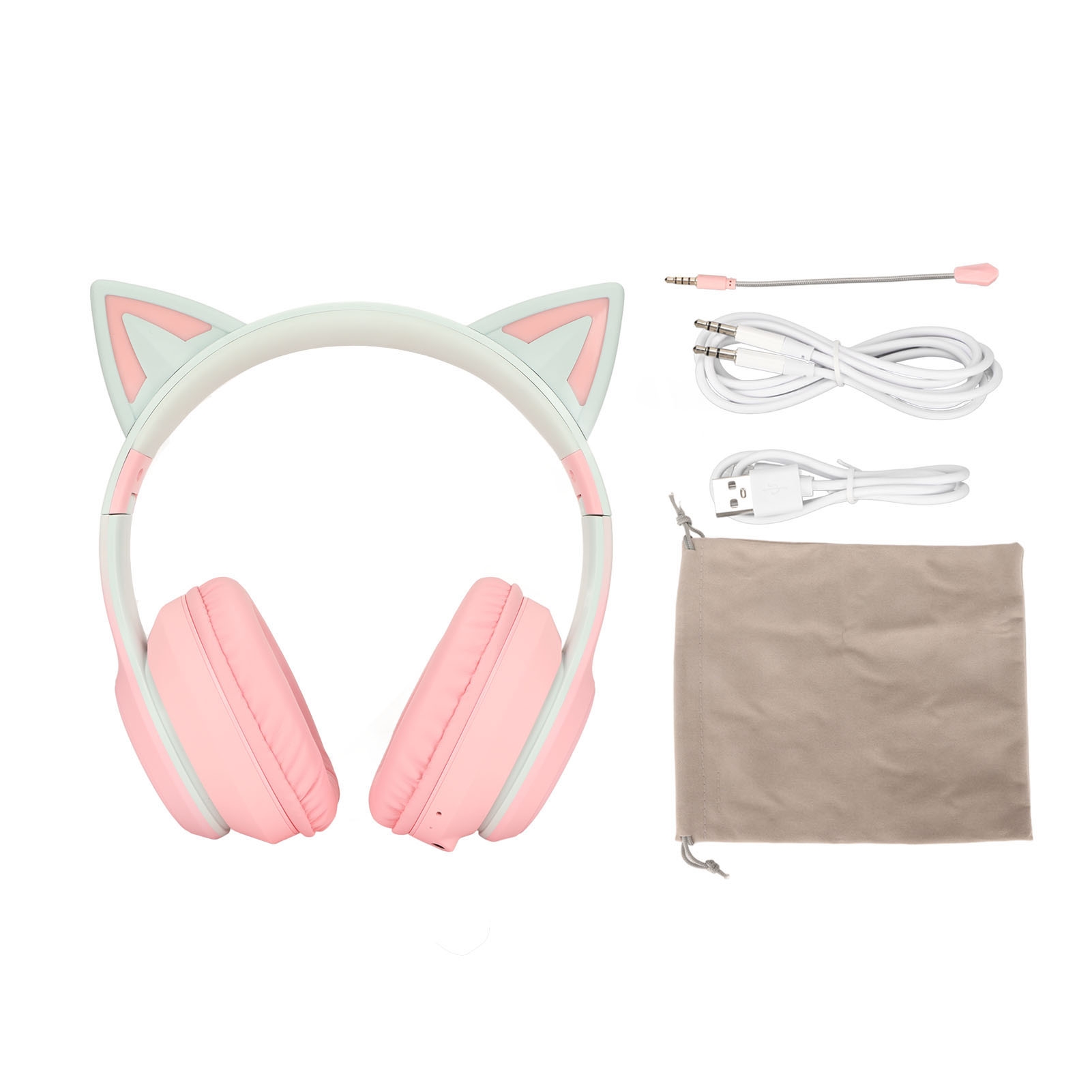 Headphone Gaming Bluetooth Tel - Cat Ear Bluetooth Headset Led ulasan dan harga