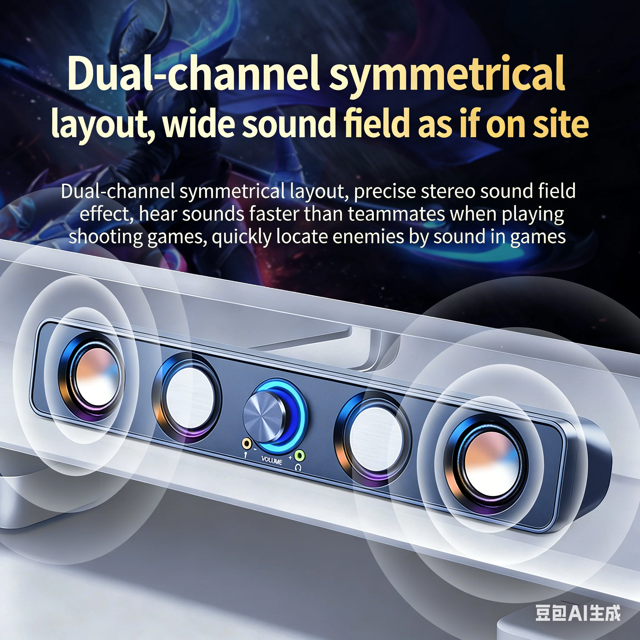 RGB Gaming Soundbar 2.0 Suara  - Rgb Computer Soundbar For Pc ulasan dan harga
