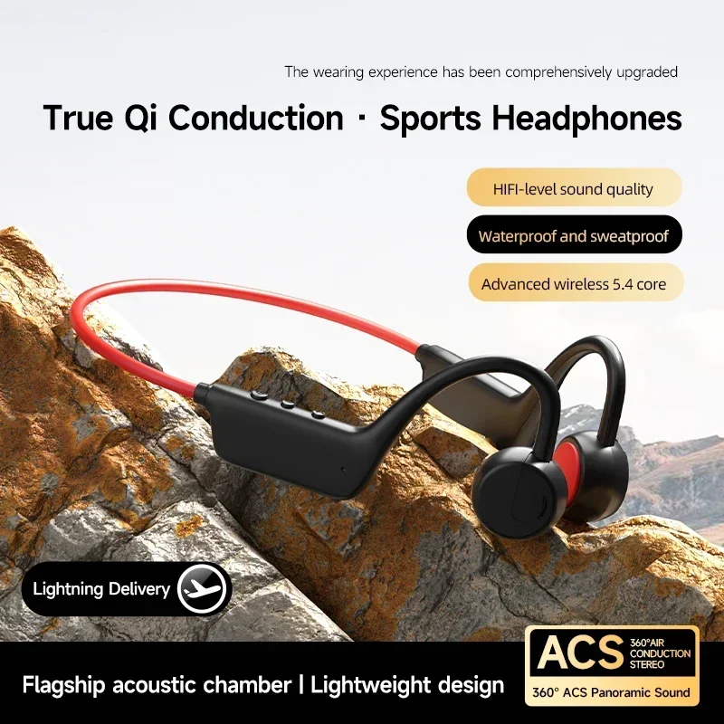 Headset Konduksi Tulang Nirkab - Bone Conduction Running Headphones ulasan dan harga