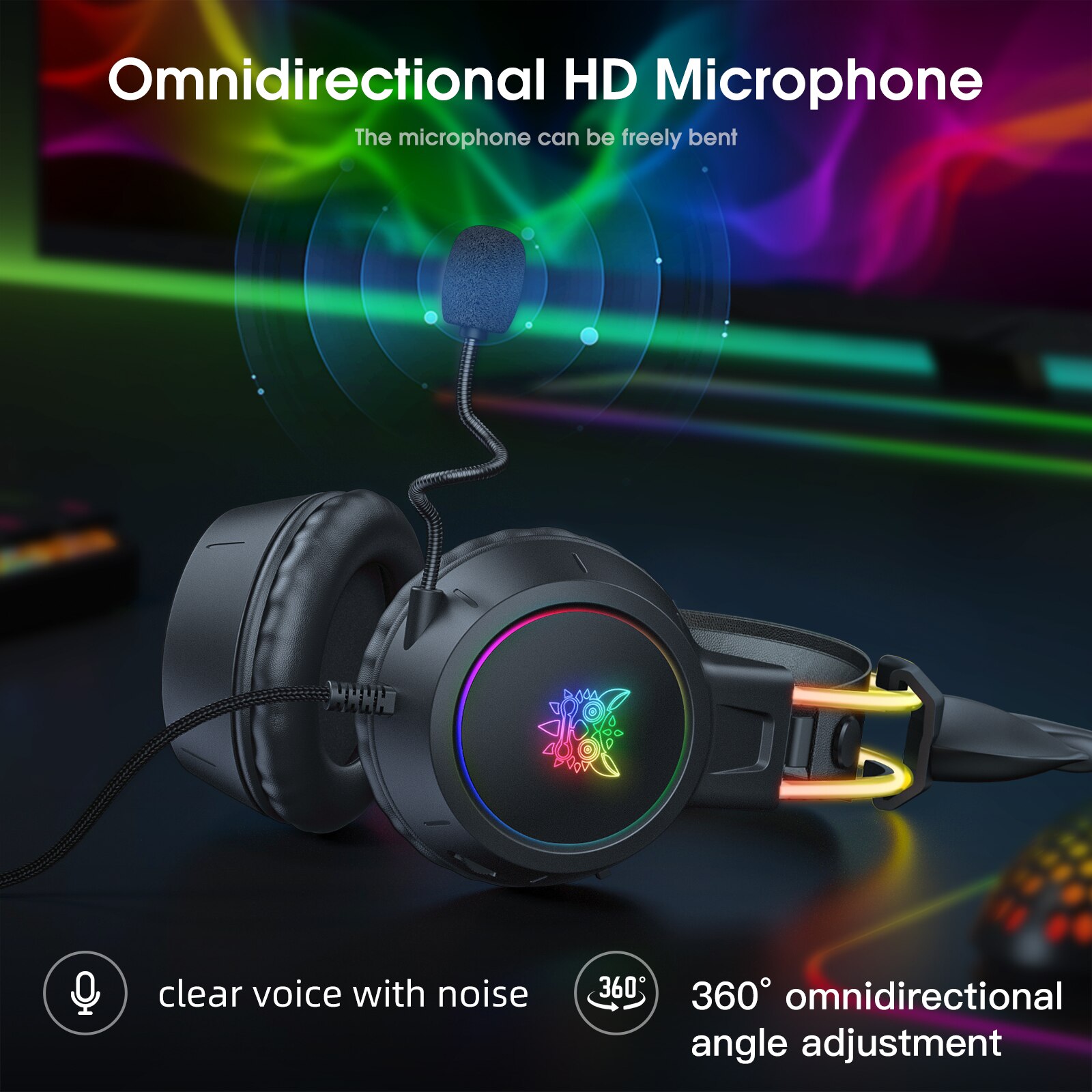 ONIKUMA Headset game dengan pe - Gaming Headset With Mic Rgb ulasan dan harga
