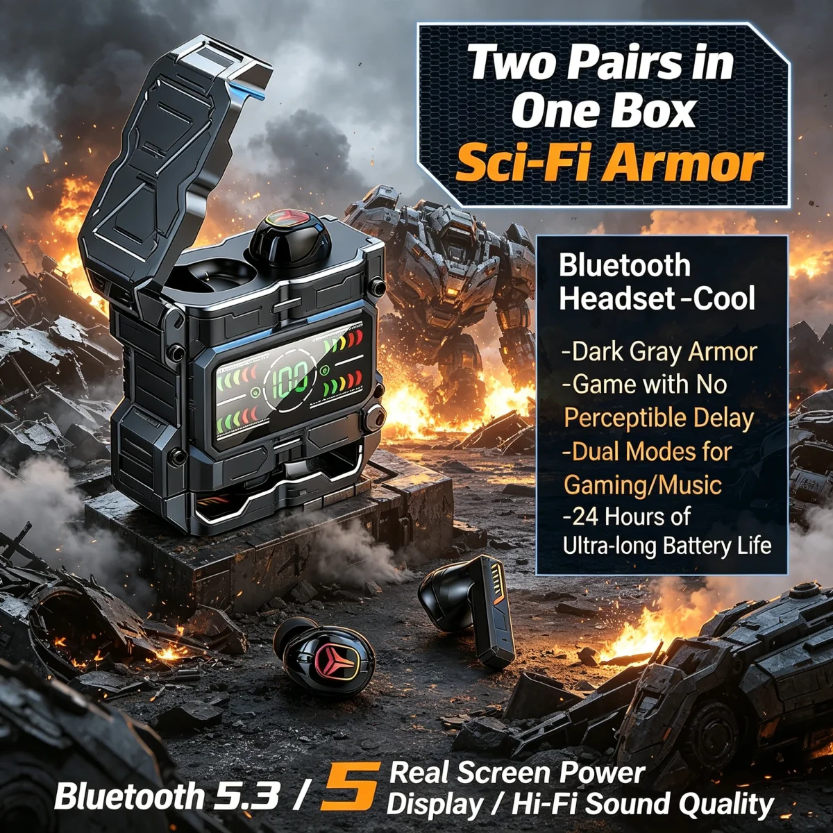 Mecha TWS Bluetooth 5.3 Gaming - Gaming Headset With Mic Rgb ulasan dan harga