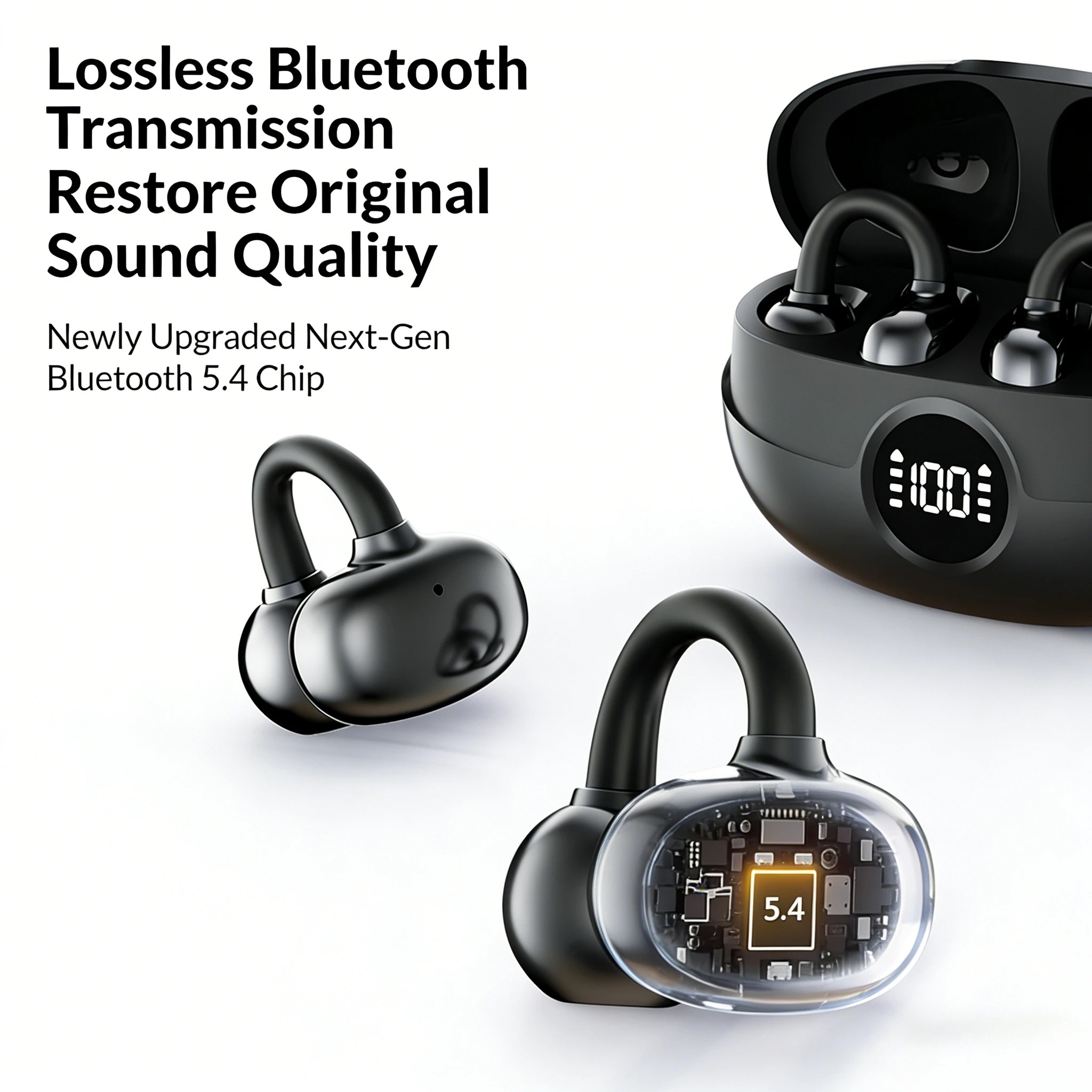 Earphone Nirkabel Clip-On, Ind - Open Ear Air Conduction Headphones ulasan dan harga